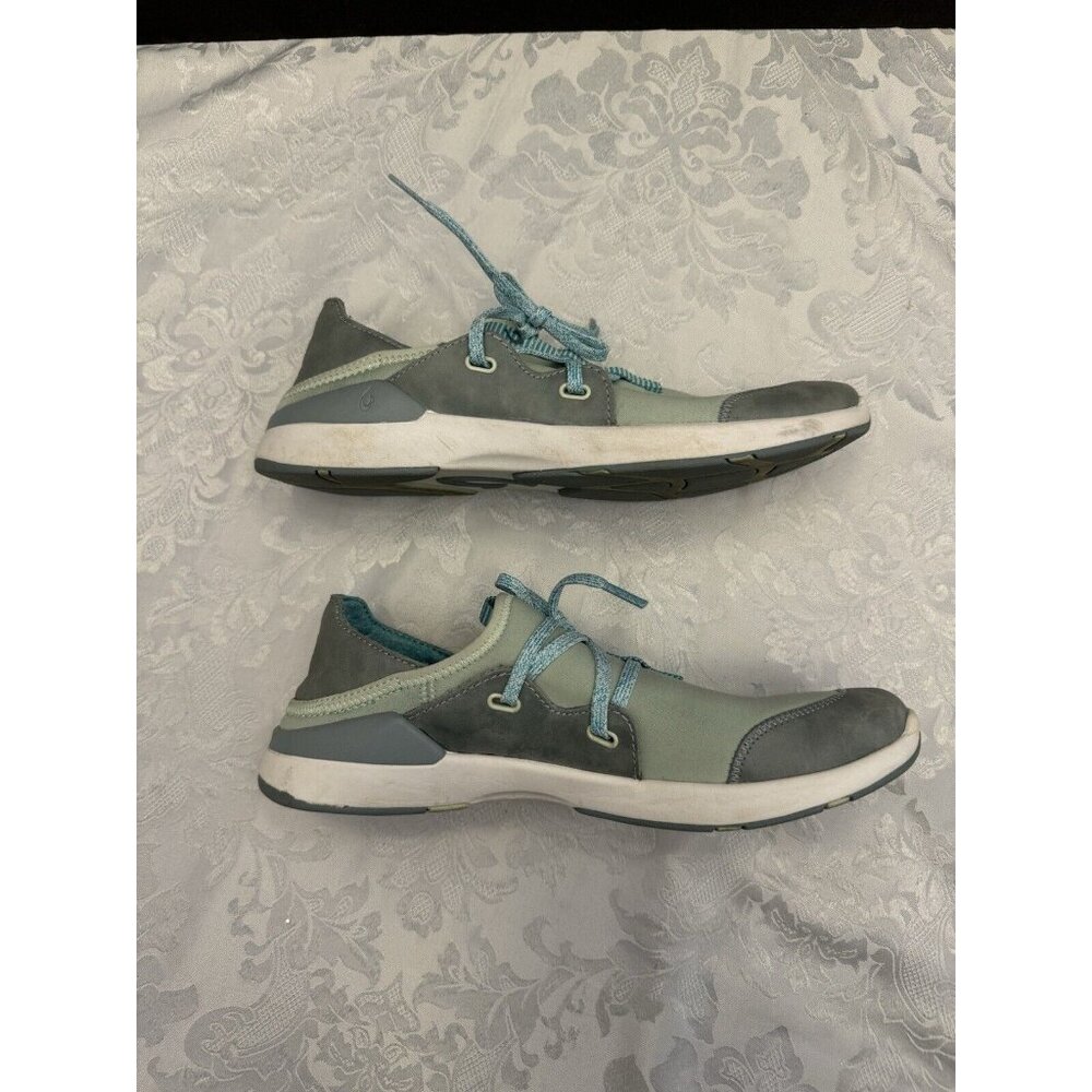 OLUKAI Miki Li Women’s Sneaker Casual Shoe Women’s Size 8 Green Blue Gray - Picture 8 of 12